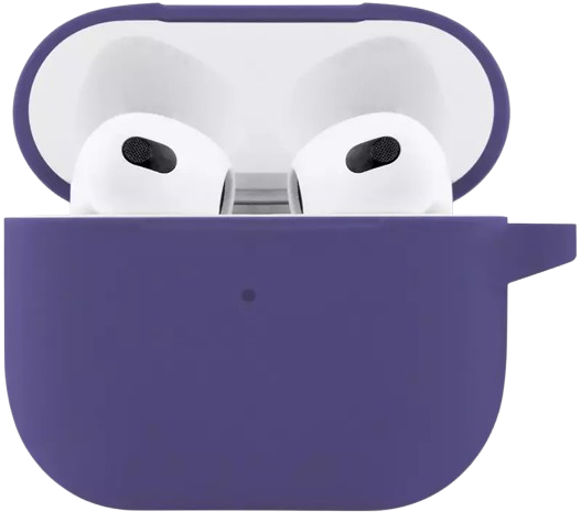 Чохол for AirPods 3 SILICONE CASE (з карабіном) Lavender Gray